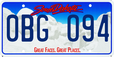 SD license plate 0BGO94