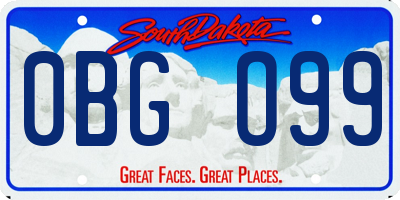 SD license plate 0BGO99
