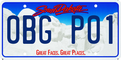 SD license plate 0BGP01