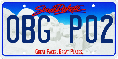 SD license plate 0BGP02