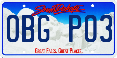 SD license plate 0BGP03
