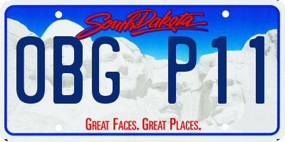 SD license plate 0BGP11
