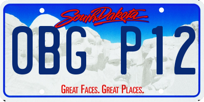 SD license plate 0BGP12