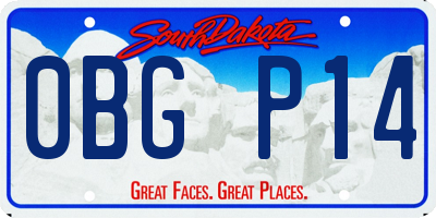SD license plate 0BGP14