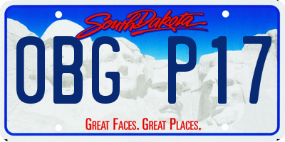 SD license plate 0BGP17