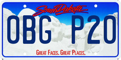 SD license plate 0BGP20