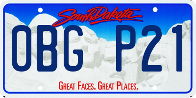 SD license plate 0BGP21