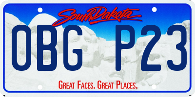 SD license plate 0BGP23