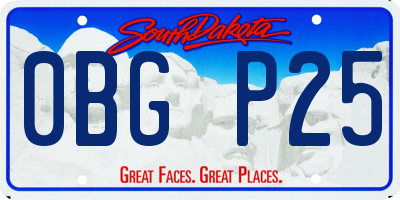 SD license plate 0BGP25