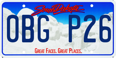 SD license plate 0BGP26