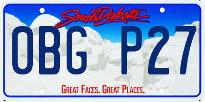 SD license plate 0BGP27