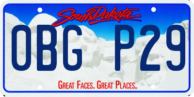 SD license plate 0BGP29