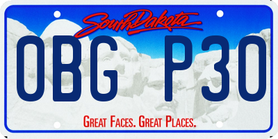 SD license plate 0BGP30