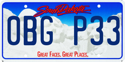 SD license plate 0BGP33