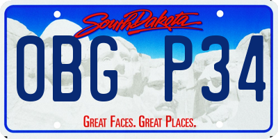 SD license plate 0BGP34