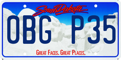 SD license plate 0BGP35