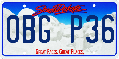 SD license plate 0BGP36