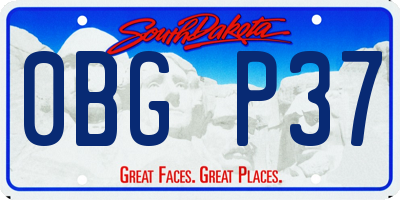 SD license plate 0BGP37