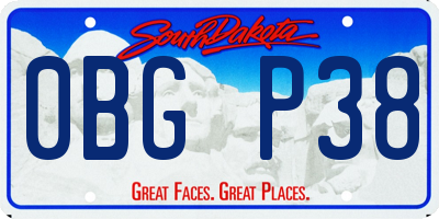 SD license plate 0BGP38