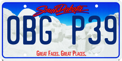 SD license plate 0BGP39