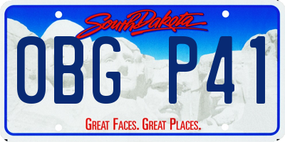 SD license plate 0BGP41