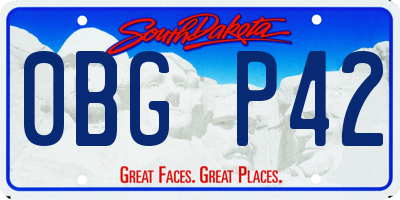 SD license plate 0BGP42
