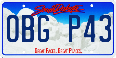 SD license plate 0BGP43