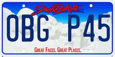 SD license plate 0BGP45