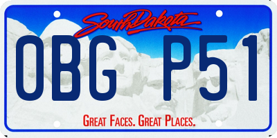SD license plate 0BGP51