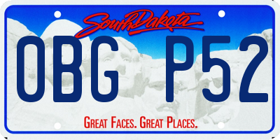 SD license plate 0BGP52