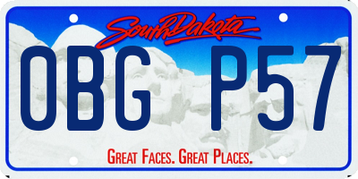 SD license plate 0BGP57