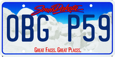 SD license plate 0BGP59