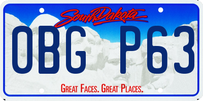 SD license plate 0BGP63