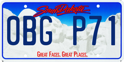 SD license plate 0BGP71