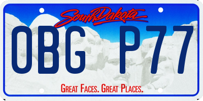 SD license plate 0BGP77