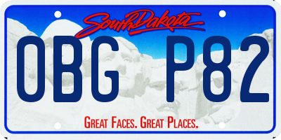 SD license plate 0BGP82