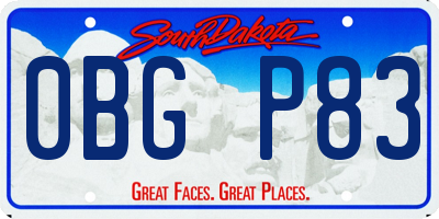 SD license plate 0BGP83