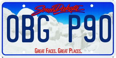 SD license plate 0BGP90