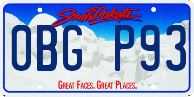 SD license plate 0BGP93
