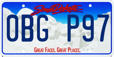 SD license plate 0BGP97