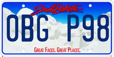 SD license plate 0BGP98