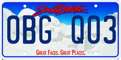 SD license plate 0BGQ03