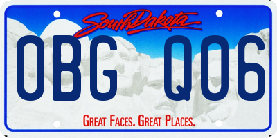 SD license plate 0BGQ06