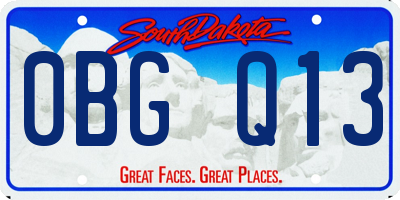 SD license plate 0BGQ13