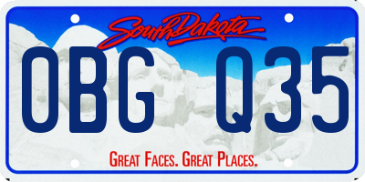 SD license plate 0BGQ35