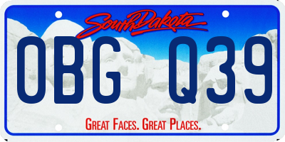 SD license plate 0BGQ39