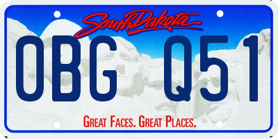 SD license plate 0BGQ51