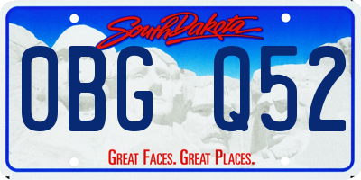 SD license plate 0BGQ52