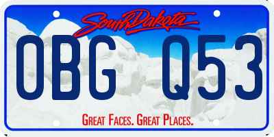 SD license plate 0BGQ53