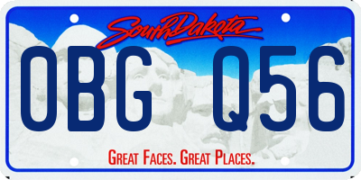 SD license plate 0BGQ56
